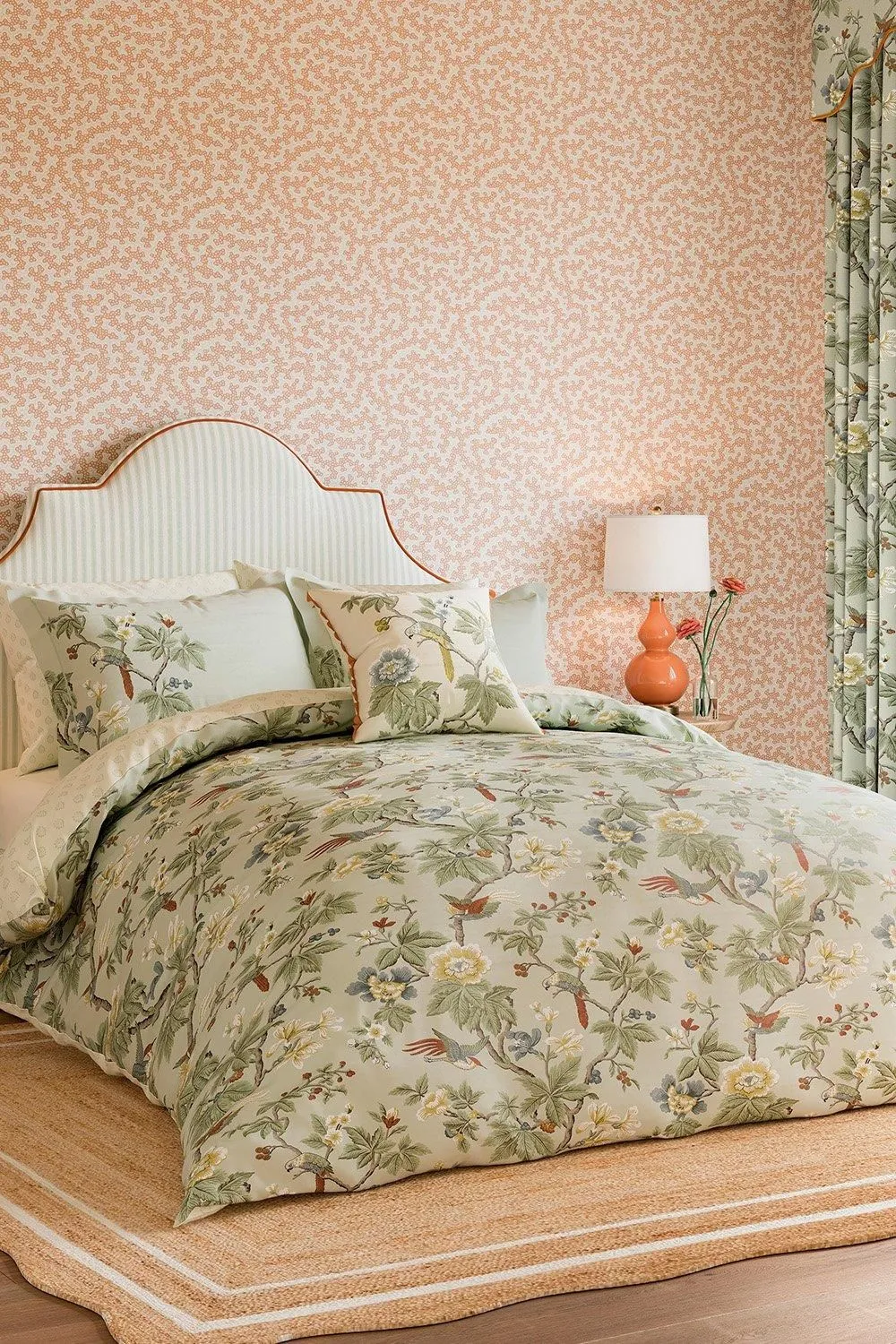 Sanderson 'Lophura' Cotton Percale Duvet Cover Set in Light Grey