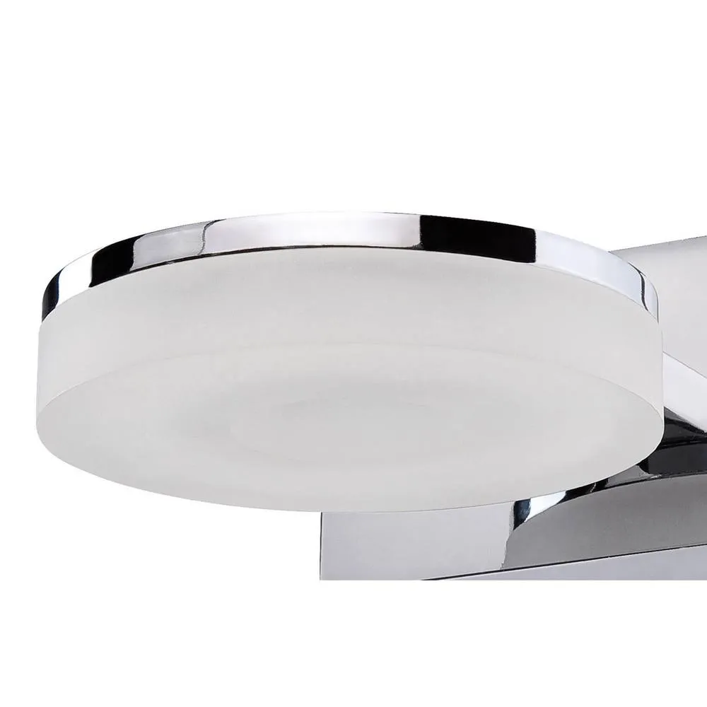 Netlighting Nimbus Wall Lamp 5W LED 3000K 450lm Chrome Frosted Acrylic in Grey 5