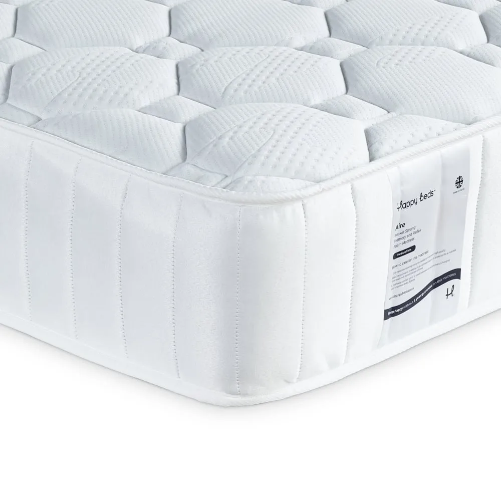 Aire - King Size - 1000 Pocket Sprung Memory Foam Mattress - Fabric - 5ft