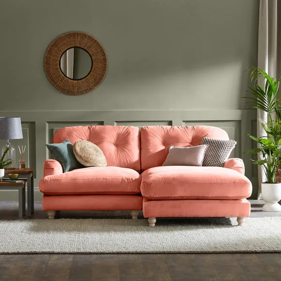Martha Vintage Velvet Corner Chaise 1