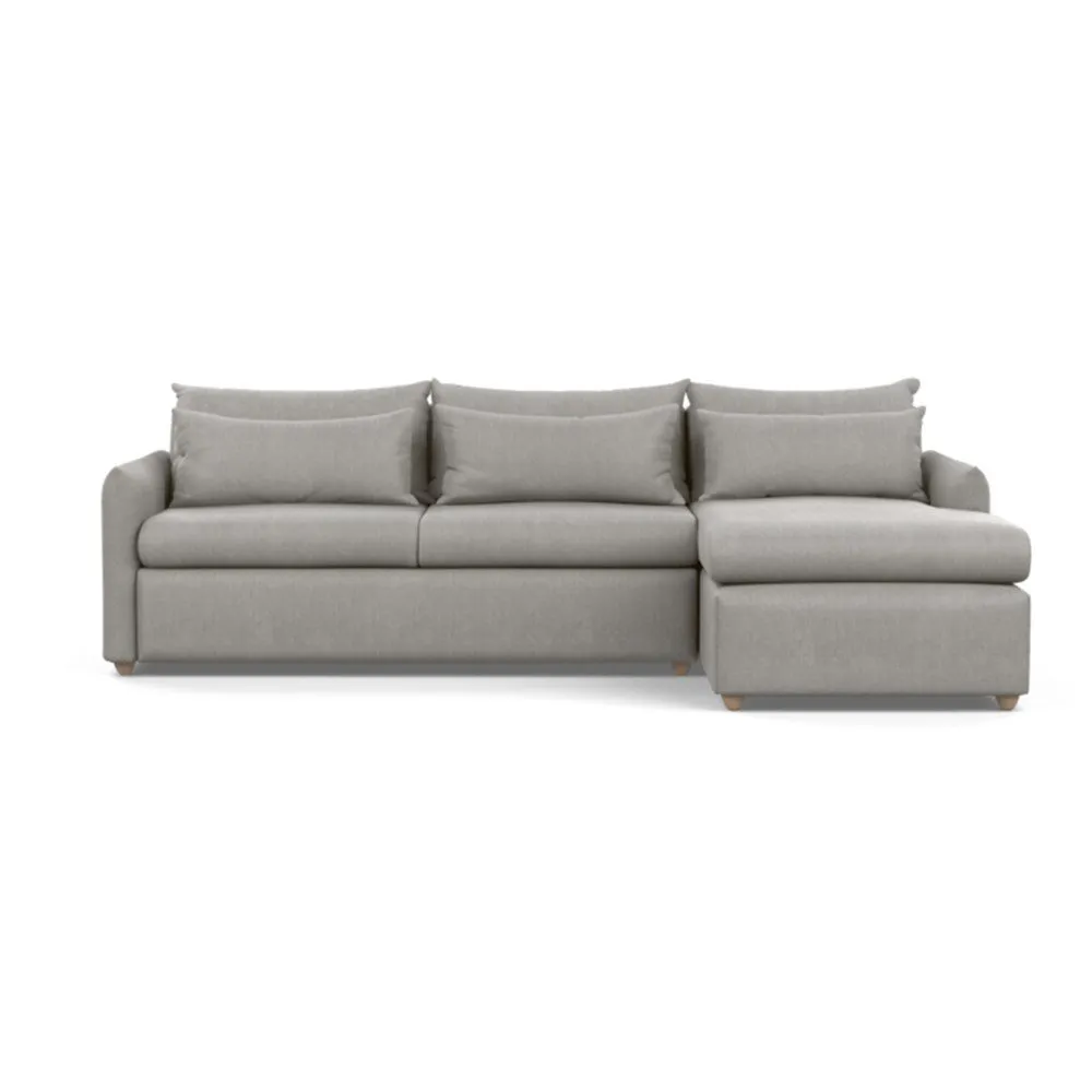 Heal's Pillow Large Right Hand Corner Chaise Texture Pale Grey Natural Feet
