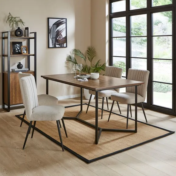 Brayden 4-6 Seater Rectangular Dining Table, Parquet Effect