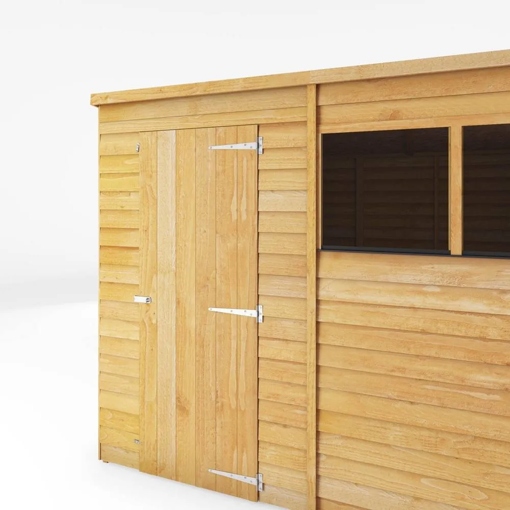 Mercia 8 x 6 Feet Overlap Pent Shed - L189.1 x W241 x H201.4 cm - Brown in Light Brown 5