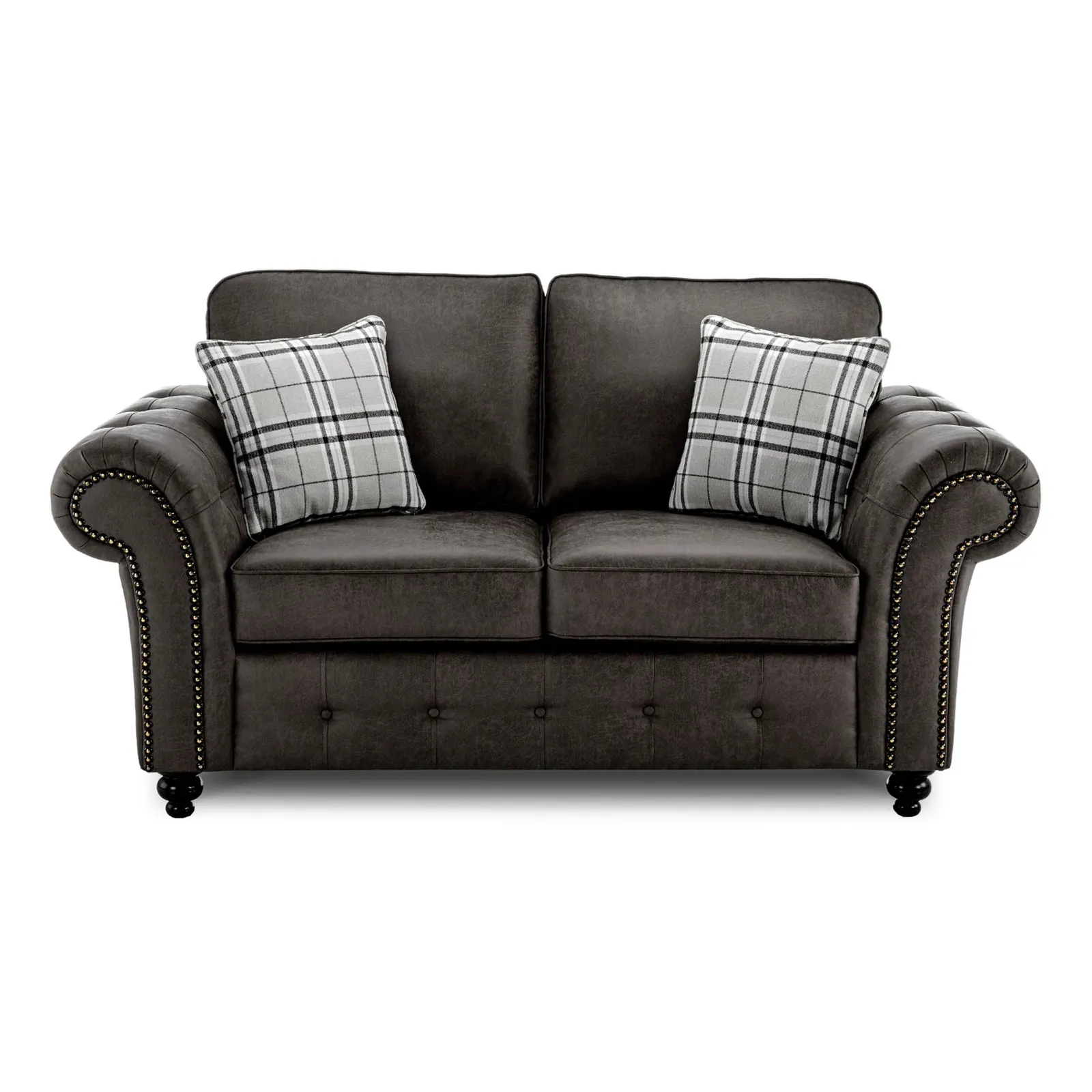 Oakland Faux Leather 2 Seater Sofa Black