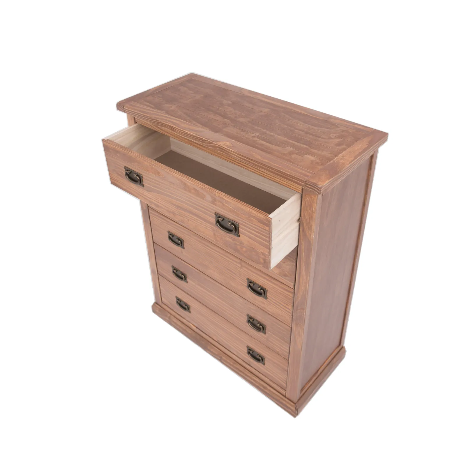 Cabinet Bits Tirolo 5 Drawer Chest of Drawers Bras Drop Handle in Brown 4