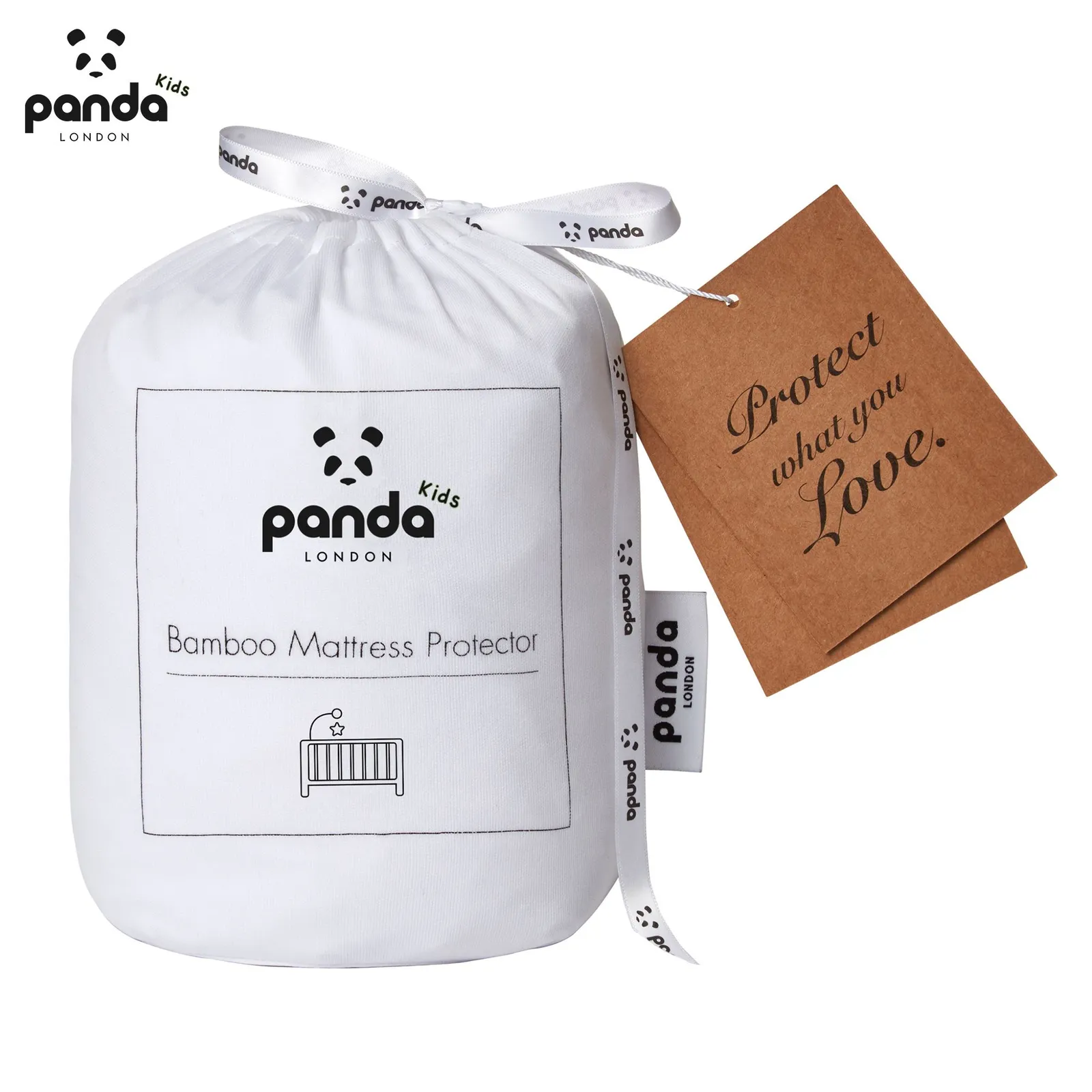 Panda London Bamboo Mattress Protector - Cot/Cotbed in White