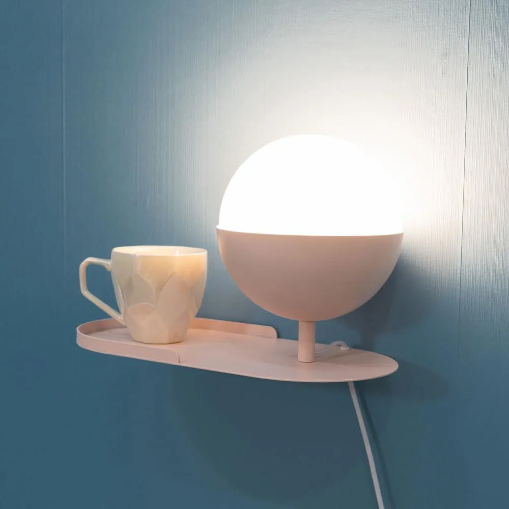 ValueLights Marlow Blush Pink Wall Shelf Lamp 4