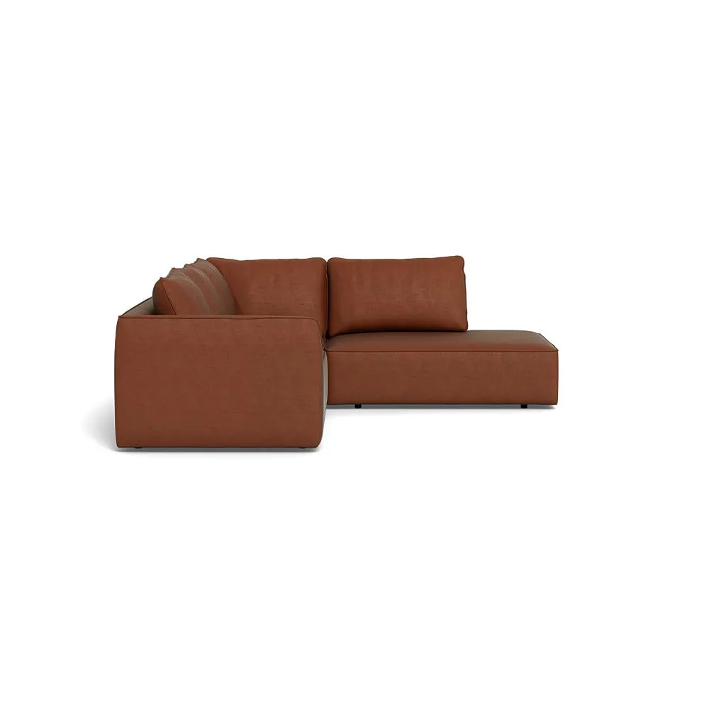 Heal's Morven Right Hand Facing Large Corner Sofa Smart Luxe Velvet Tawny Black Feet 1