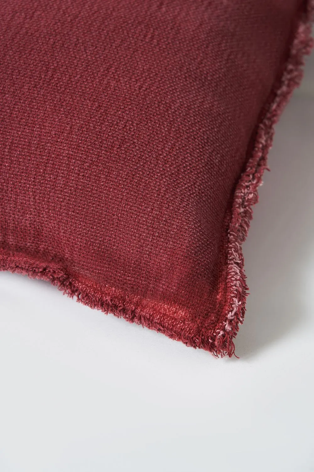 BHS Cotton Cushion with Frayed Edge in Red 3