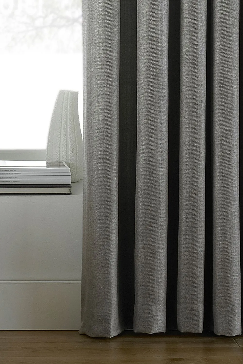 Paoletti Atlantic Twill Woven Eyelet Curtains in Grey 3