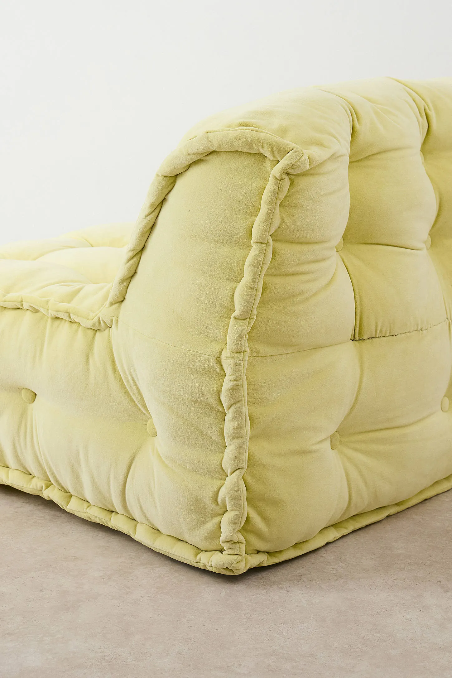 Reema Velvet Two-Seater Floor Cushion - Yellow 5