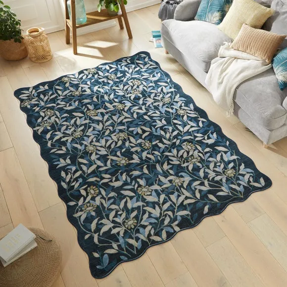 Concept Looms Liberty Floral Scalloped Washable Rug 1