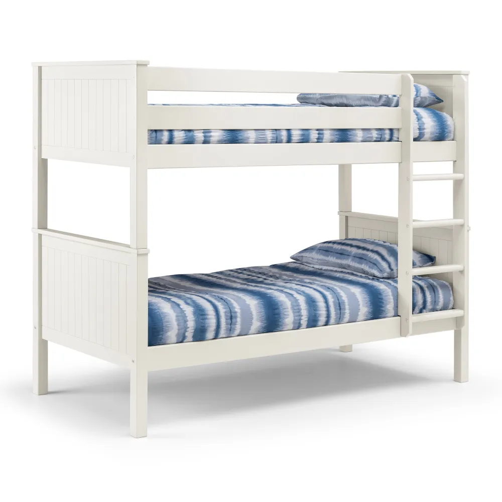 Maine - Single - Kids Bunk Bed - Surf White - Wooden - 3ft - Happy Beds 1