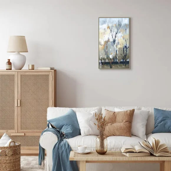 Silver Birch Blues by A Lera Framed Canvas