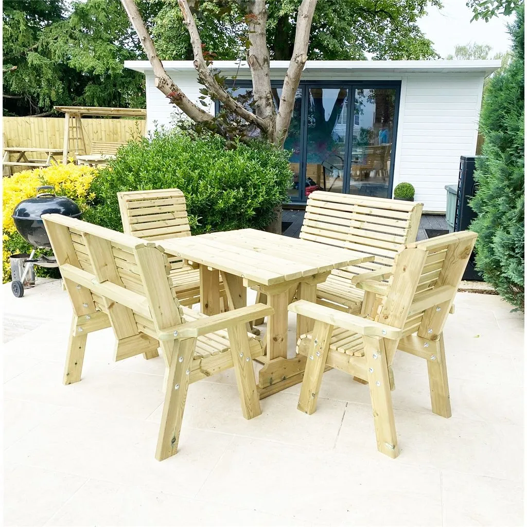 Marlborough Heavy Duty Table & Chair Set (6 Seater) in Natural 4