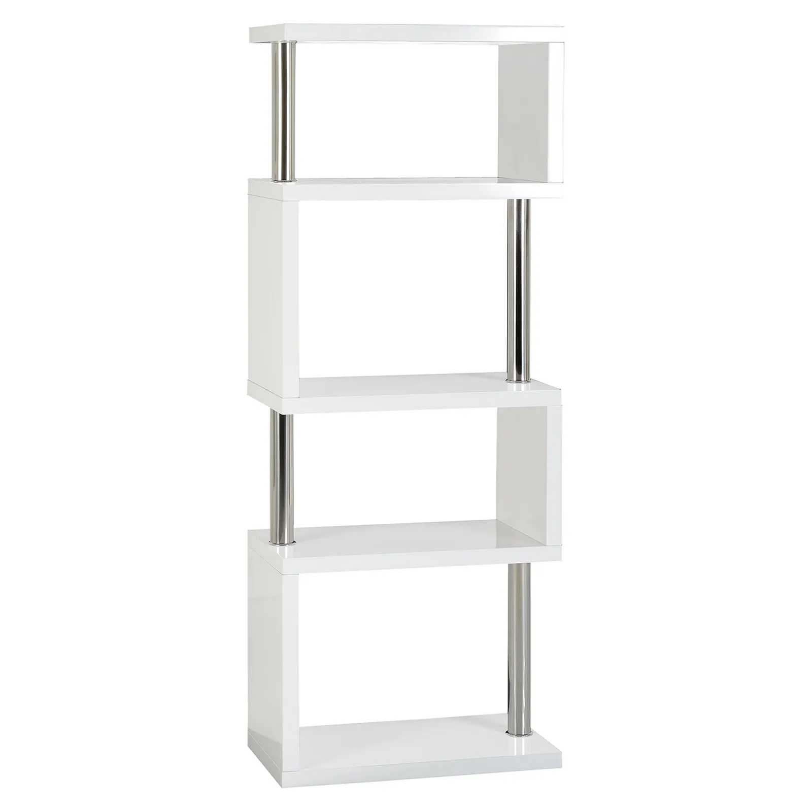 Charisma 5 Shelf High Gloss White Bookcase White