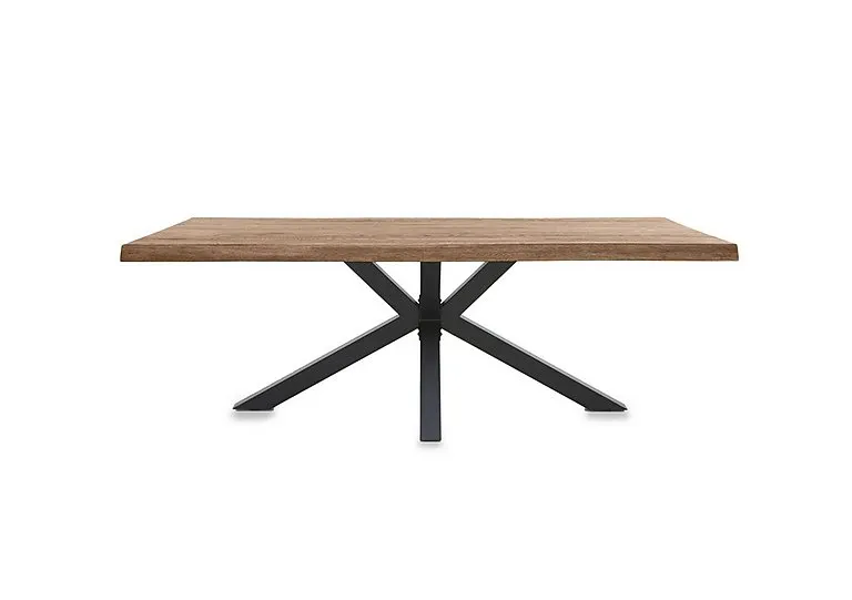 Njord Raw Edge Dining Table with Metal Star Base - 180-cm - Storm Wood