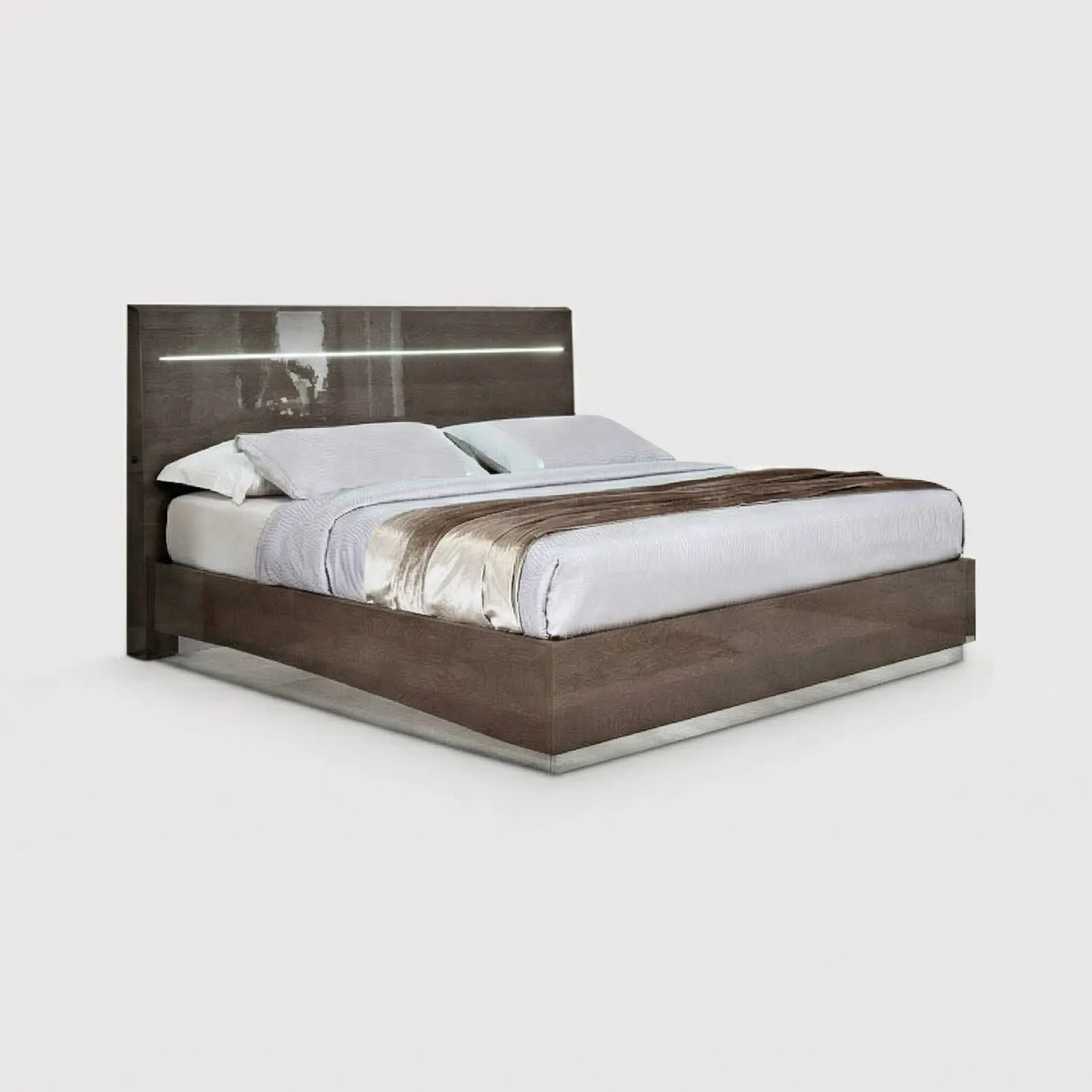 Lutyen 154Cm King Bed Storage Base With Folding Slats, Grey Gloss | W161cm | Barker & Stonehouse