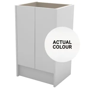 Duarti By Calypso Cascade 500mm Slimline 2 Door Floor Standing Vanity Unit - Matt White