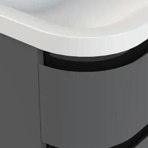 Duarti by Calypso Berrington Polished Anthracite Vanity with Whitley Basin - 600mm 2