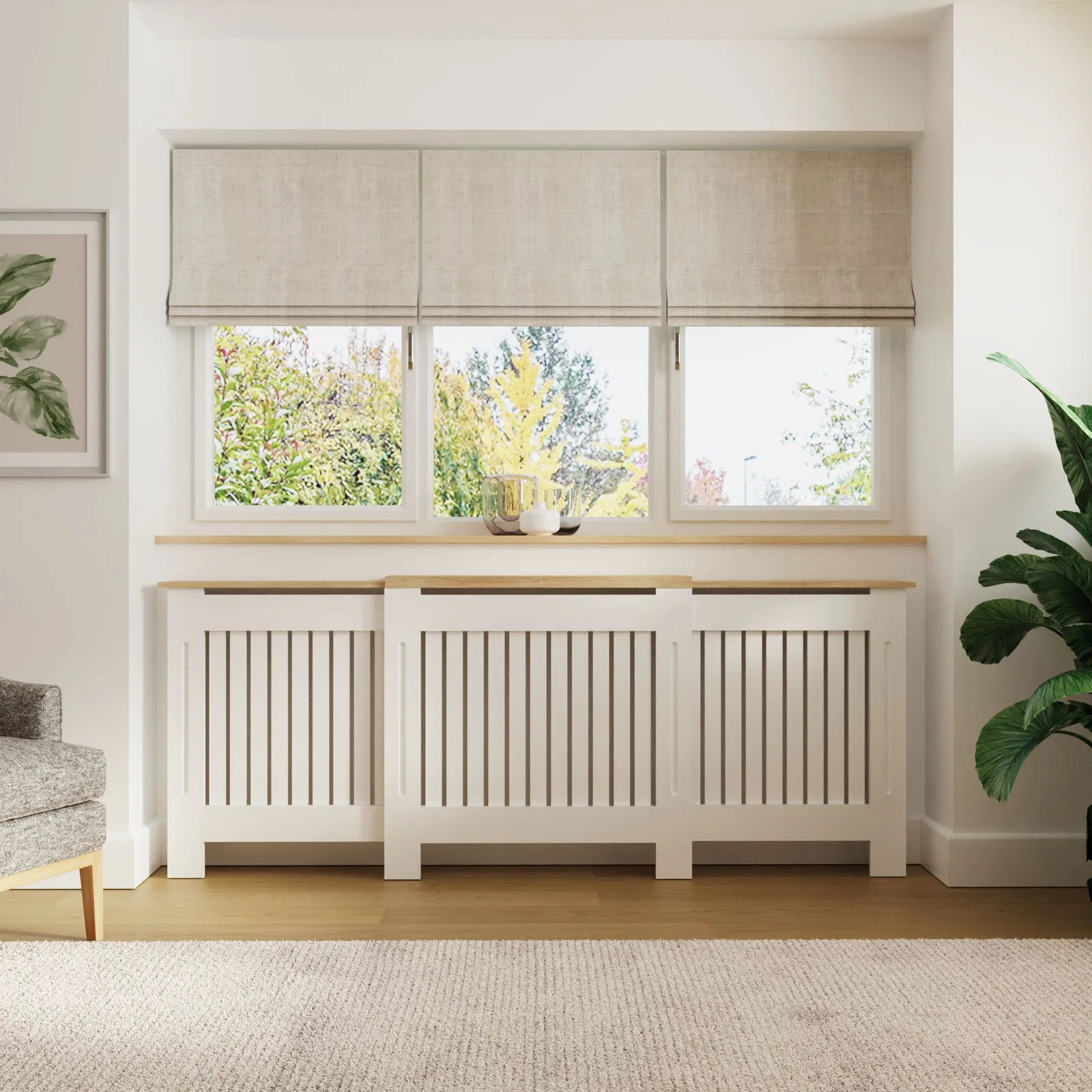 GFW Longslow Adjustable Radiator Cover in White 1