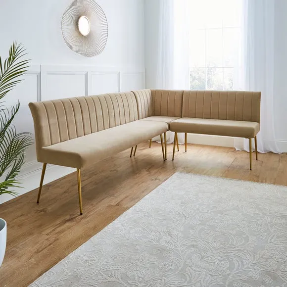 Kendall Corner Dining Bench, Velvet 4