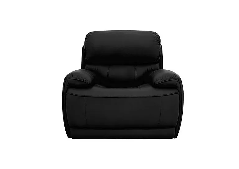 Rocco Leather Power Rocker Manual Recliner Armchair with Headrests - Classic Black