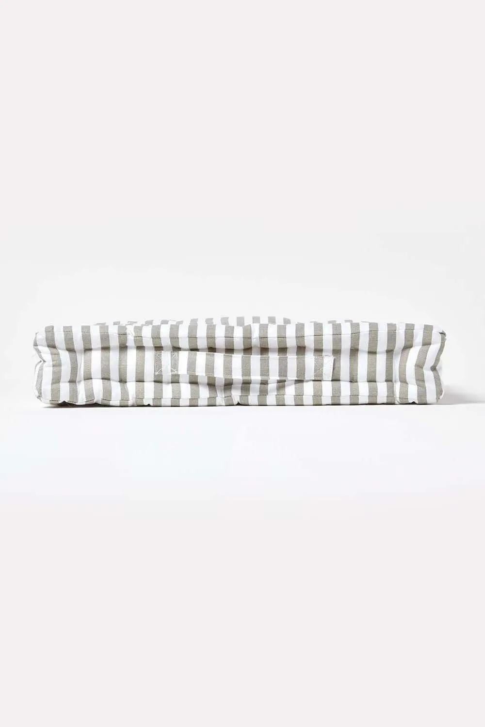 Homescapes Cotton Thin Stripe Floor Cushion in Light Grey 5