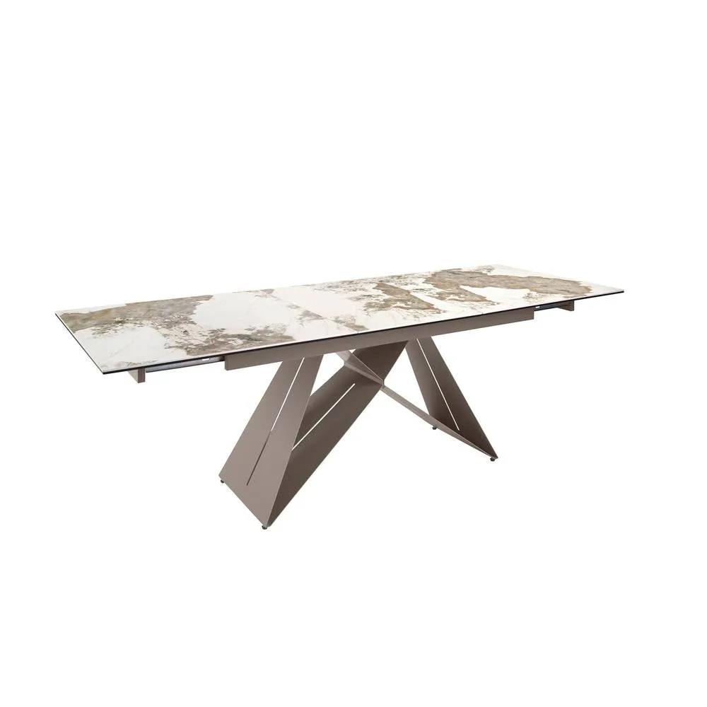 Angel Cerda Model Rectangular Extendable Dining Table - Porcelain in White