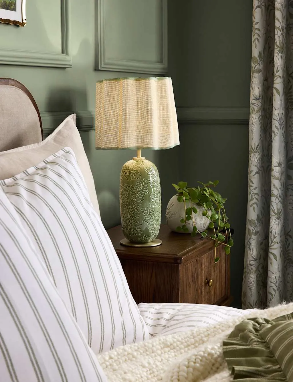 Laura Ashley Silchester Table Lamp Green