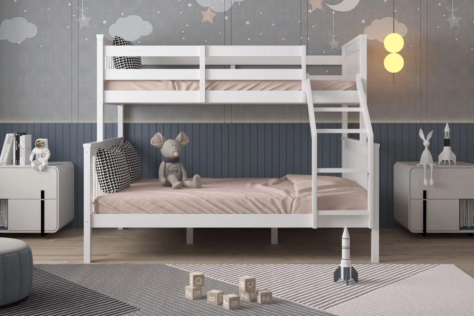 Flair Zoom Wooden Triple Bunk Bed in White 2