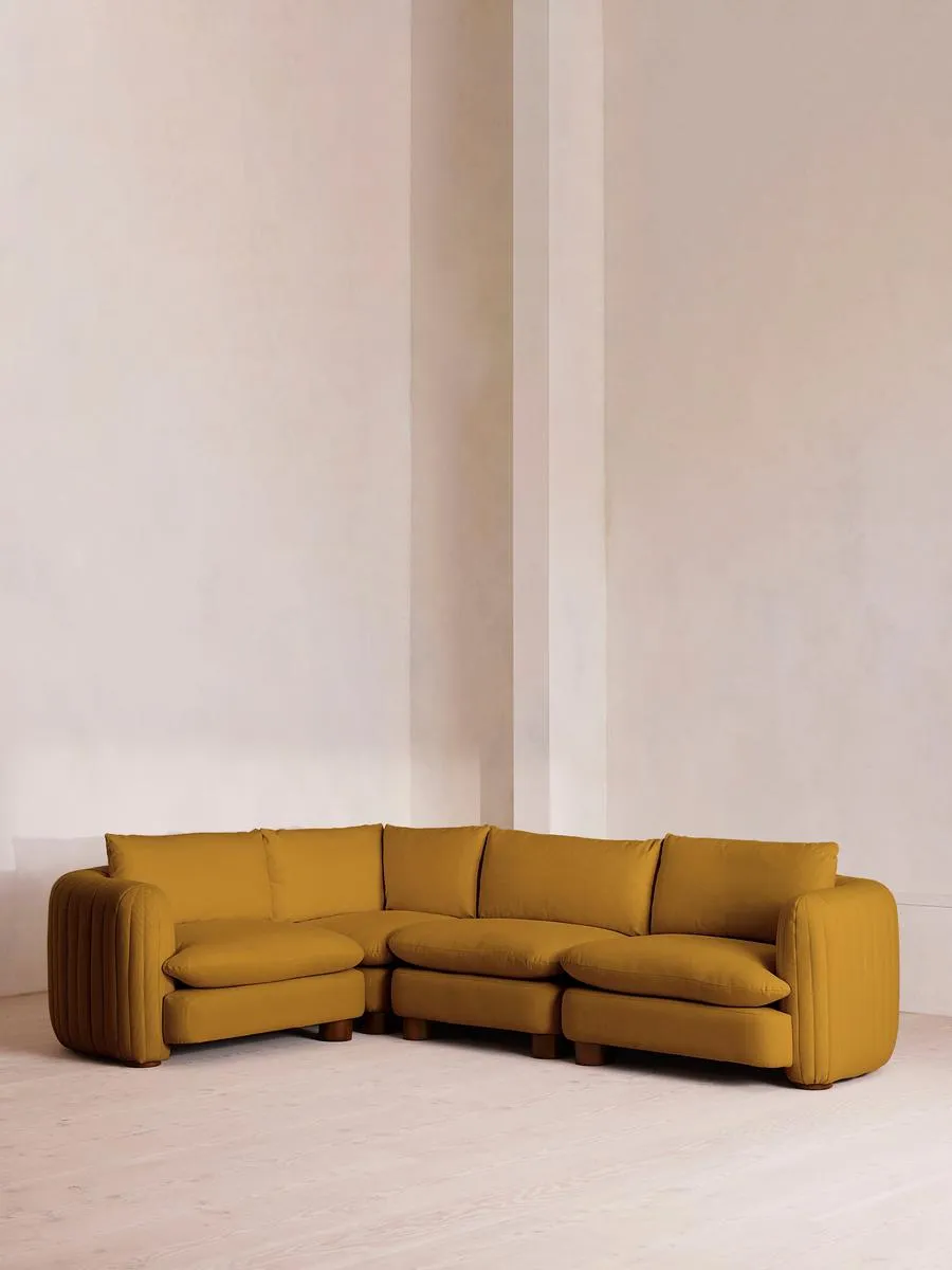 Vivienne Deeper Sit Modular Sofa, L-Shape Sofa, Linen, Turmeric