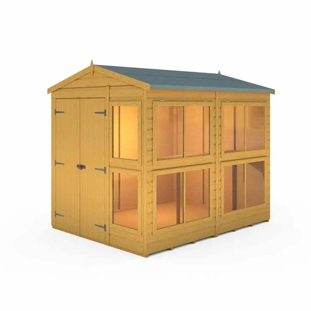 Shires Sun Hut 6 x 8 Feet Potting Shed - L238 x W185.8 x H214.6 cm in Brown 4