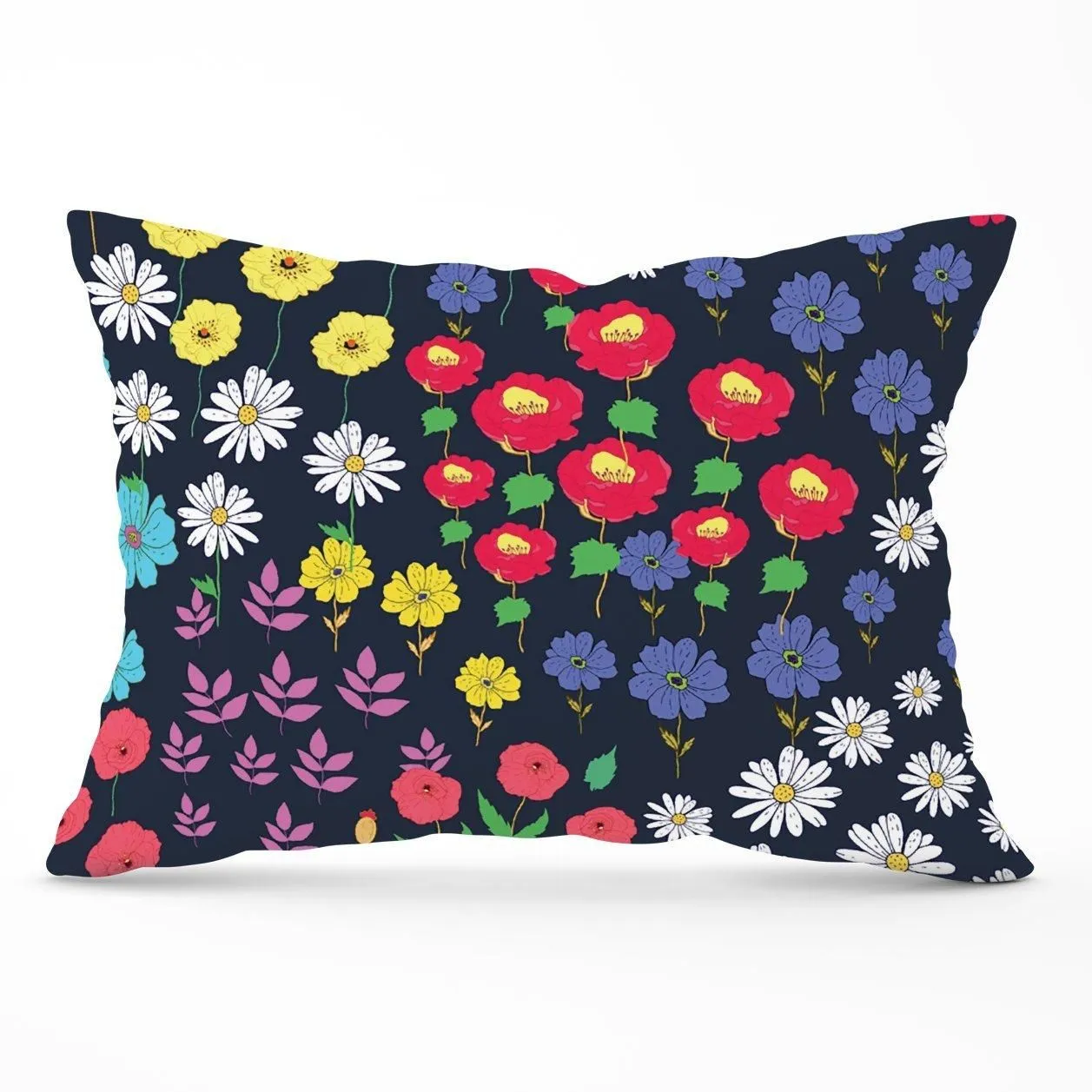 Warren Reed - Designer Multicoloured Flower Pattern Cushions in Red