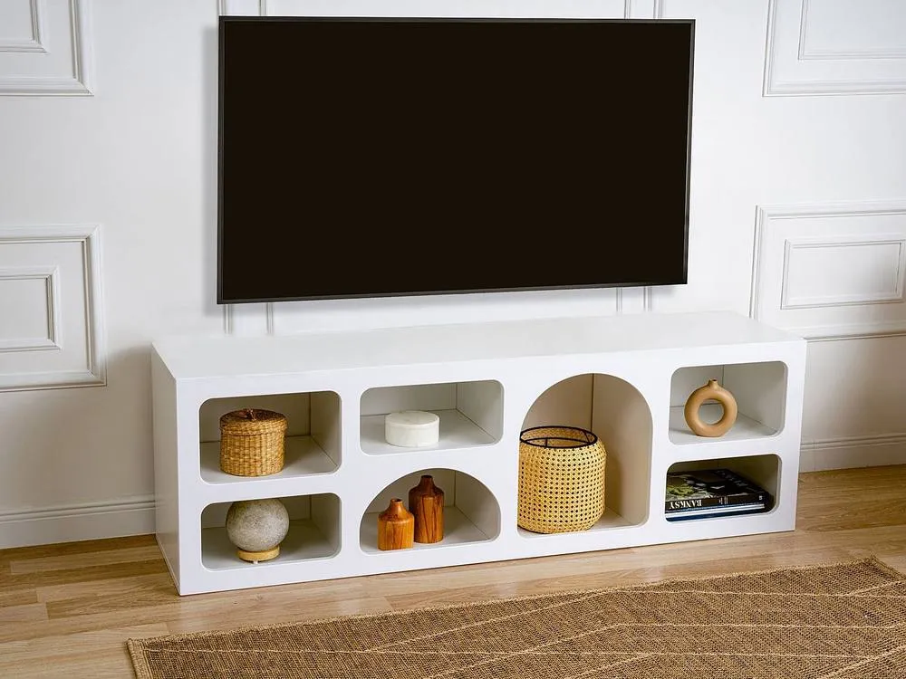 Vente-unique TV Stand With 7 Recesses - White - LUELA