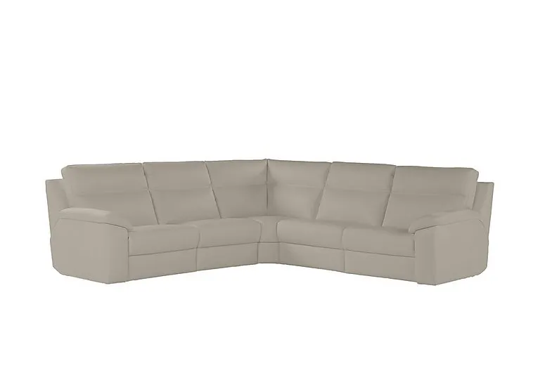 Pepino Large Leather Corner Sofa - Botera Crema