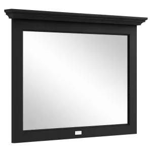 Bayswater Matt Black Flat Bathroom Mirror - 1000mm