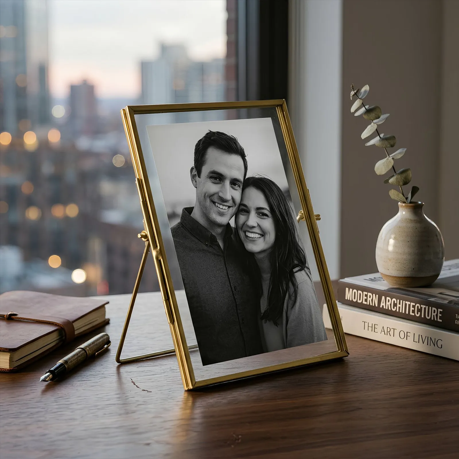 Nicola Spring Standing Metal Photo Frame - 5" X 7" - Gold, Gold 6