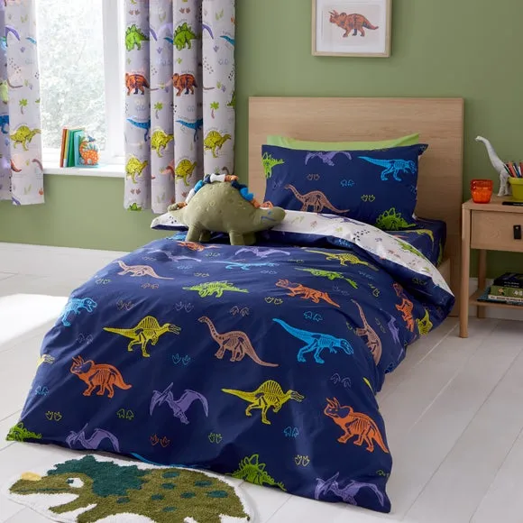 Catherine Lansfield Prehistoric Dinosaurs Polycotton Duvet Cover & Pillowcase Set 3