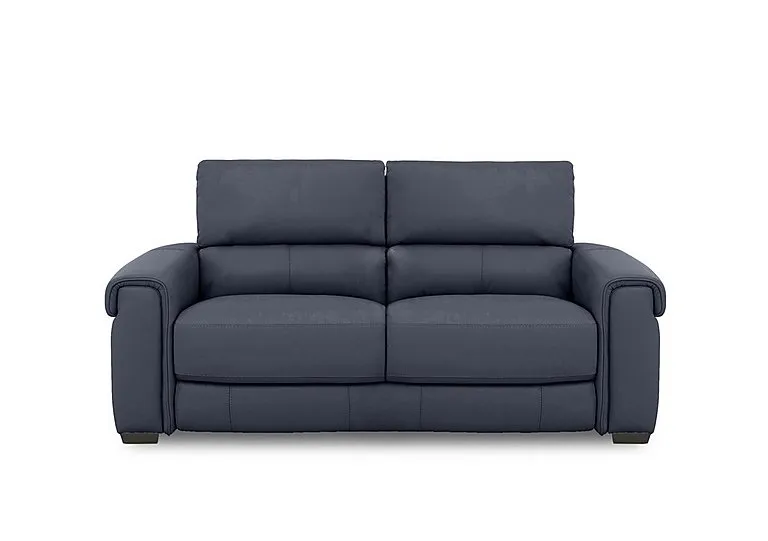 Nixon Leather 3 Seater Sofa - BV Ocean Blue