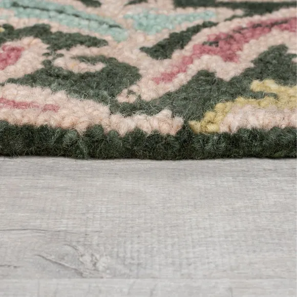 Annalise Mid Century Floral Wool Rug 4