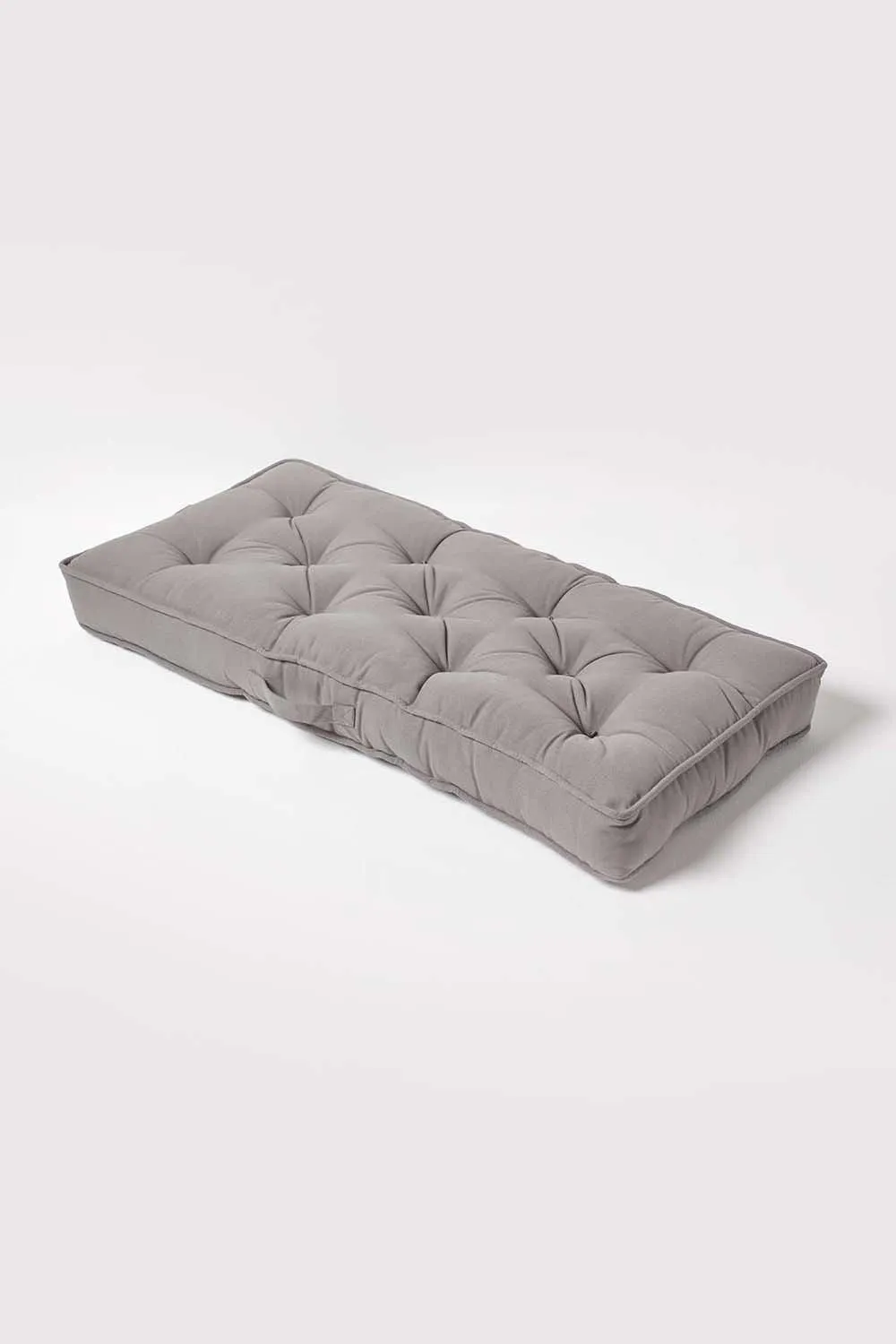 Homescapes Cotton 2 Seater Booster Cushion in Charcoal 2