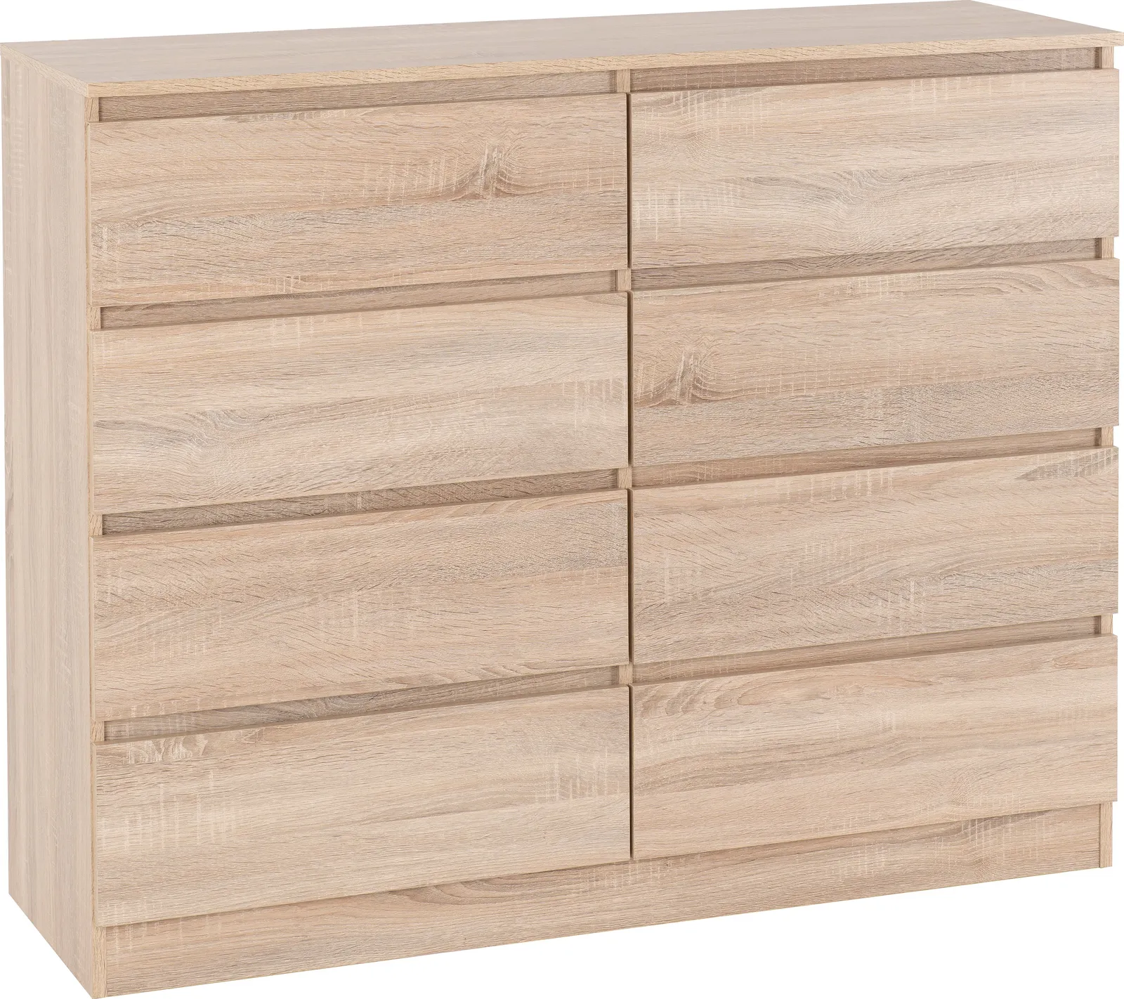 Seconique Malvern 8 Drawer Chest in Light Oak 2