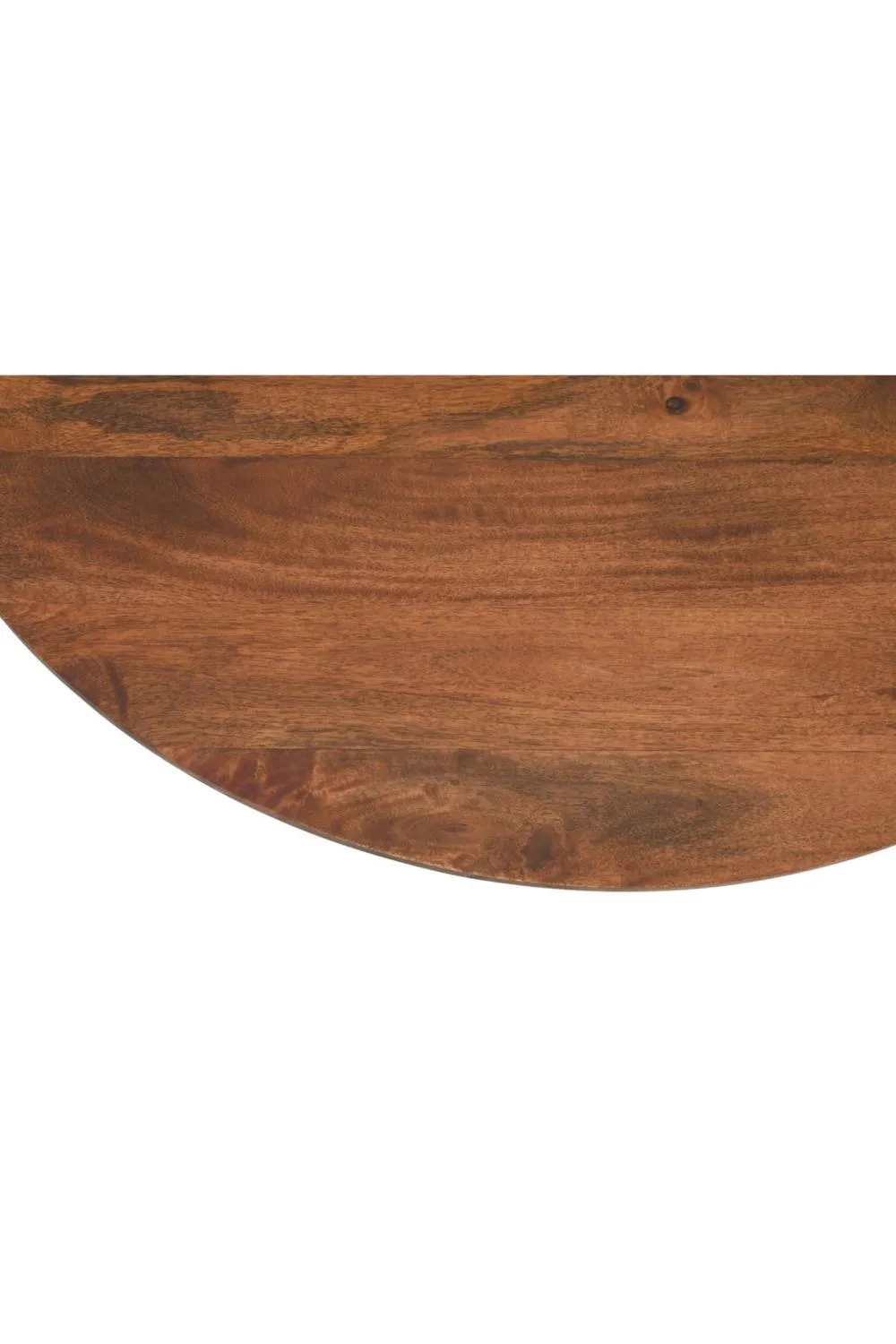 IH Design Tackley Mango Wood Round Coffee Table with Slatted Base in Brown 4