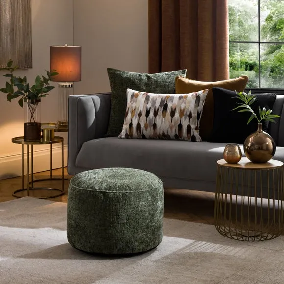 Radiance Chenille Round Pouffe 1