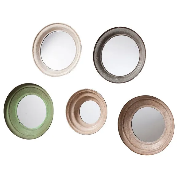 Set of 5 Eldridge Round Wall Mirrors 3