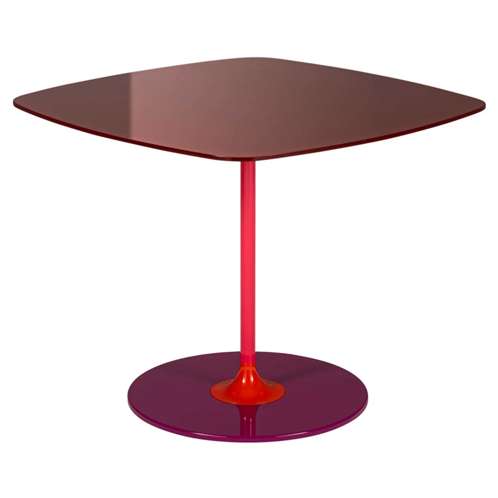 Kartell Thierry Side Table 50X50X40 Burgundy, Red Glass | Barker & Stonehouse 2