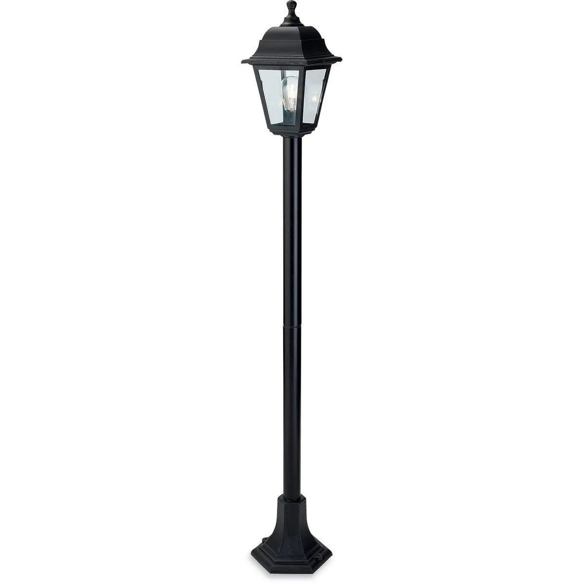 Netlighting Oslo 1 Light Post Lantern Black Resin IP44 E27
