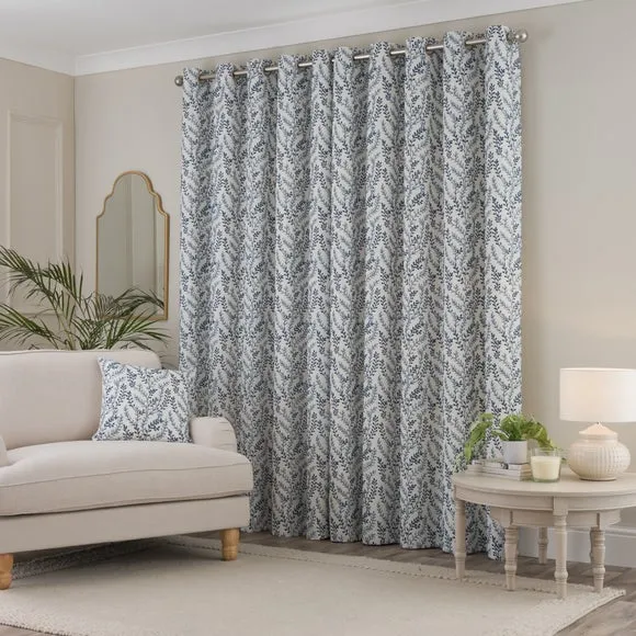 Shimla Embroidered Floral Eyelet Curtains 4