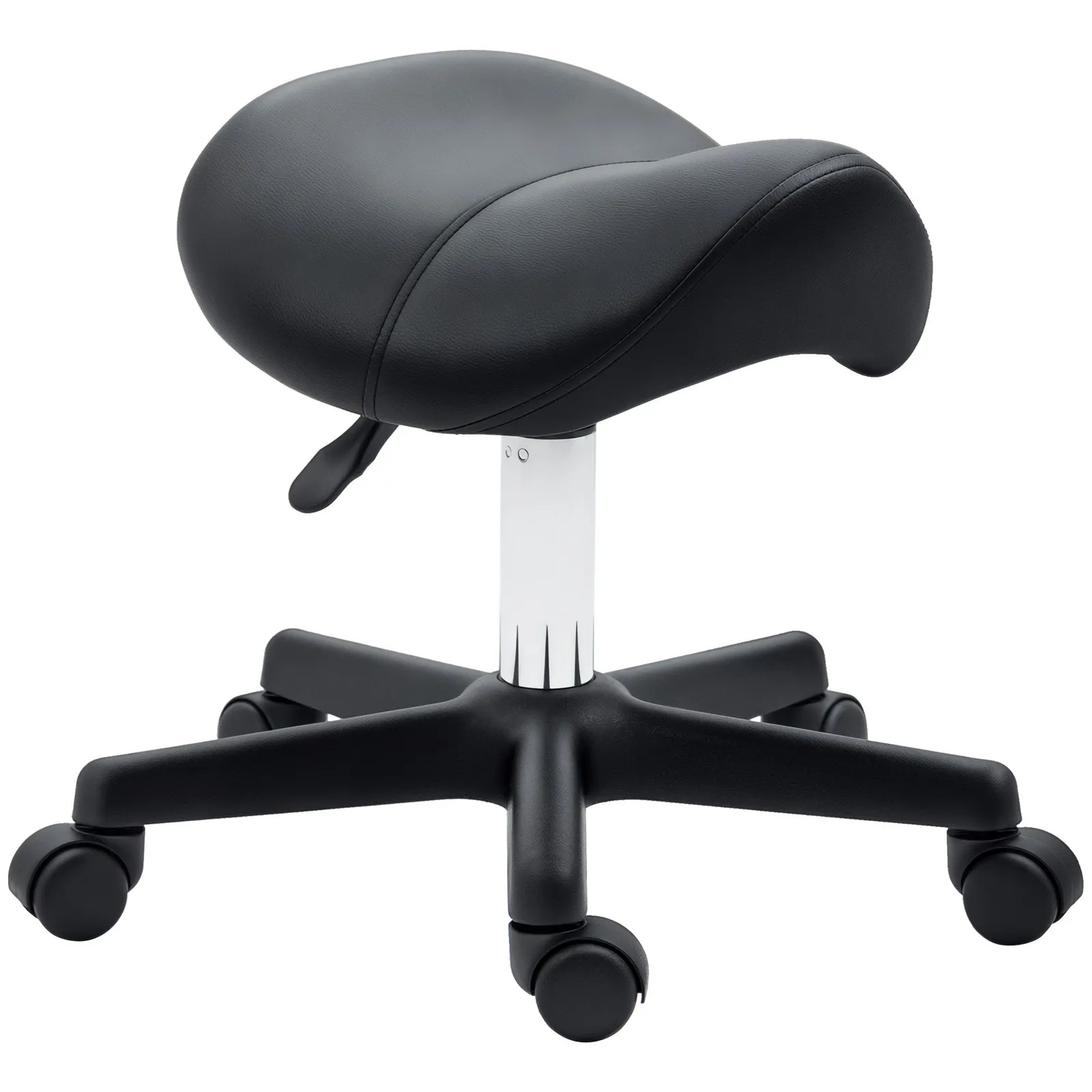 HOMCOM Saddle Stool Adjustable Rolling Salon Chair for Massage Spa Beauty in Black 2